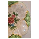 LR - Vintage Ceramic Bowl & Five-Finger Bud Vase - Hand-Painted Floral Set