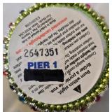 LR - Pier 1 Brass Napkin Rings & Beaded Accents with Votive Holders - Made in India