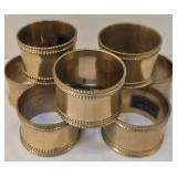 LR - Pier 1 Brass Napkin Rings & Beaded Accents with Votive Holders - Made in India