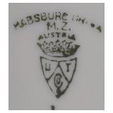 LR - Antique Floral Porcelain Dinnerware Lot - Austrian Platter, German Bowl, French Covered Casserole