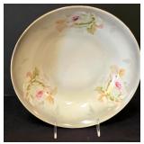 LR - Antique Floral Porcelain Dinnerware Lot - Austrian Platter, German Bowl, French Covered Casserole