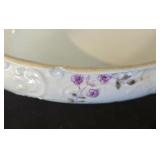 LR - Antique Floral Porcelain Dinnerware Lot - Austrian Platter, German Bowl, French Covered Casserole