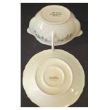 LR - Antique Floral Porcelain Dinnerware Lot - Austrian Platter, German Bowl, French Covered Casserole