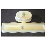 LR - Antique Floral Porcelain Dinnerware Lot - Austrian Platter, German Bowl, French Covered Casserole