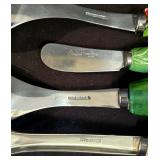 LR - Hand-Painted Italian Pitcher with Fruit & Vegetable Motif, Olive Tray & Veggie-Handled Utensils