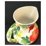 LR - Hand-Painted Italian Pitcher with Fruit & Vegetable Motif, Olive Tray & Veggie-Handled Utensils