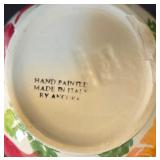 LR - Hand-Painted Italian Pitcher with Fruit & Vegetable Motif, Olive Tray & Veggie-Handled Utensils