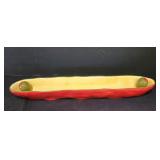 LR - Hand-Painted Italian Pitcher with Fruit & Vegetable Motif, Olive Tray & Veggie-Handled Utensils