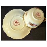 LR - Hammersley Lady Patricia Bone China Cake Plate + Cup & Saucer Sets, Sugar & Creamer - England