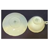 LR - Hammersley Lady Patricia Bone China Cake Plate + Cup & Saucer Sets, Sugar & Creamer - England