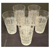 LR - Vintage  Bohemia Hand Cut Lead Crystal Wine Glasses Queen