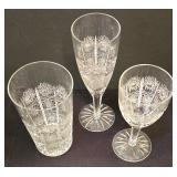 LR - Vintage  Bohemia Hand Cut Lead Crystal Wine Glasses Queen