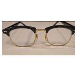 LR - Glasses - Vintage Eyewear Set - 2 Pairs: Black Rim Readers & White Ornate Sunglasses