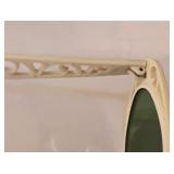 LR - Glasses - Vintage Eyewear Set - 2 Pairs: Black Rim Readers & White Ornate Sunglasses