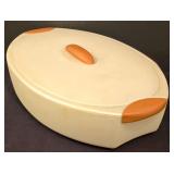 LR - Enjoy Vintage Ceramic Casserole With Carrier - Made in Italy