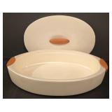 LR - Enjoy Vintage Ceramic Casserole With Carrier - Made in Italy