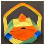 LR - Vintage Hand Painted Japanese Art Deco Sugar Bowl With Lid