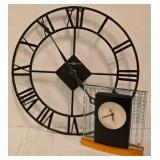 LR - Howard Miller Wall Clock & Bulova Art Deco Tabletop Clock