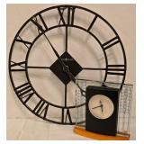 LR - Howard Miller Wall Clock & Bulova Art Deco Tabletop Clock