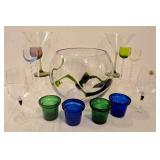 LR - Glassware Set - Large Bowl, Margarita Glasses, Wine Glasses, Aperitif Glasses & Candle Holders