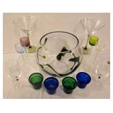 LR - Glassware Set - Large Bowl, Margarita Glasses, Wine Glasses, Aperitif Glasses & Candle Holders