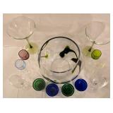 LR - Glassware Set - Large Bowl, Margarita Glasses, Wine Glasses, Aperitif Glasses & Candle Holders