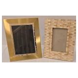 LR - Three-Panel Wood Trifold Photo Frame Display & Assorted Frames Lot
