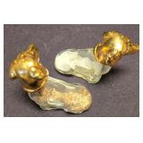 LR - Capco Glass Salt & Pepper Shaker Set - 8 Shakers, Wiener Dogs, Blue Square Shakers, Utensils