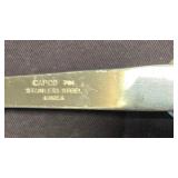 LR - Capco Glass Salt & Pepper Shaker Set - 8 Shakers, Wiener Dogs, Blue Square Shakers, Utensils