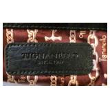 LR - Tignanello Embossed Leather Shoulder Bag - Burgundy with Gold Hardware