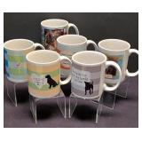 LR - Personalized Pooch Dog Mugs - 6-Piece Set with Colorful Stripes & Quotes