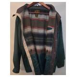 LR - Eddie Bauer Outdoor Outfitters Parka - Green, Striped Fleece Lining, Men