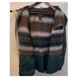 LR - Eddie Bauer Outdoor Outfitters Parka - Green, Striped Fleece Lining, Men