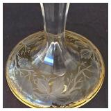 LR - Amber Compote (Possible Fostoria) & Vintage Bubble-Base Lowball Glass (Possible Krosno)