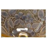 LR - Amber Compote (Possible Fostoria) & Vintage Bubble-Base Lowball Glass (Possible Krosno)