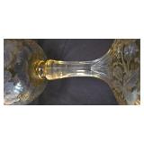 LR - Amber Compote (Possible Fostoria) & Vintage Bubble-Base Lowball Glass (Possible Krosno)