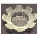 LR - Lalique Saint Nicholas Cherub Frosted Crystal Bowl - Signed