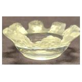 LR - Lalique Saint Nicholas Cherub Frosted Crystal Bowl - Signed