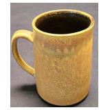 LR - Decorative Tableware Lot: Ivory Oval Tray; Blue/Rust Tray; Blue Vase; Brown & Tan Mugs; Candleholders