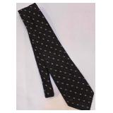 Valentino Cravatte Necktie - Black with Small Orange Diamond Pattern
