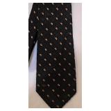Valentino Cravatte Necktie - Black with Small Orange Diamond Pattern