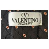 Valentino Cravatte Necktie - Black with Small Orange Diamond Pattern