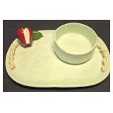 LR - Caleca Hand Painted Bowl with 3 Tulip Bowls & Blue Bowl - Hand Painted in Italy