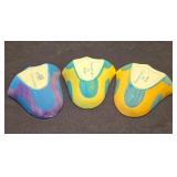 LR - Caleca Hand Painted Bowl with 3 Tulip Bowls & Blue Bowl - Hand Painted in Italy