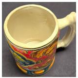 LR - Savironda Mexican Ceramic Set: Terracotta Platter, Spoon Rest, Mugs & D.A. Mano Italian Mug