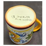 LR - Savironda Mexican Ceramic Set: Terracotta Platter, Spoon Rest, Mugs & D.A. Mano Italian Mug