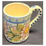 LR - Savironda Mexican Ceramic Set: Terracotta Platter, Spoon Rest, Mugs & D.A. Mano Italian Mug