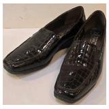 LR - Mephisto AirJet Crocodile-Texture Leather Loafers - Black - Made in Portugal