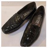 LR - Mephisto AirJet Crocodile-Texture Leather Loafers - Black - Made in Portugal