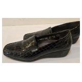 LR - Mephisto AirJet Crocodile-Texture Leather Loafers - Black - Made in Portugal